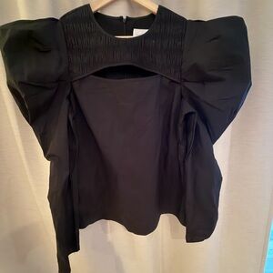 Tuckernuck Hyacinth House Black Keyhole Beckett Blouse Long Sleeve Sz  L new